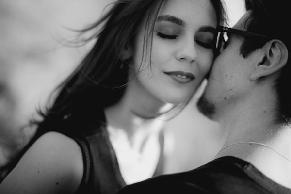 Retrato de casal a preto e branco