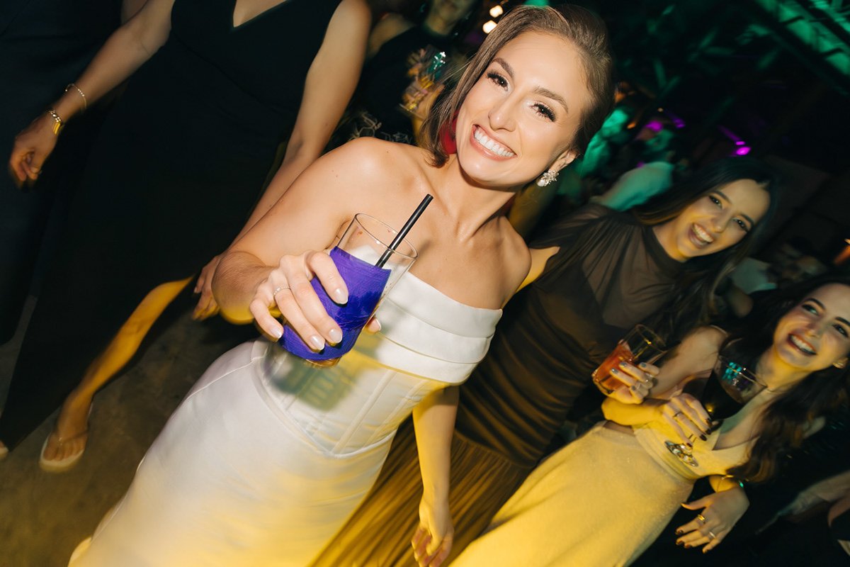 Festa de casamento em movimento